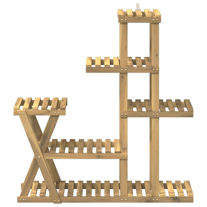 vidaXL - Plantenstand - Witgewassen - 95 - x - 25 - x - 101,5 - cm - Massief - Acacia - Hout