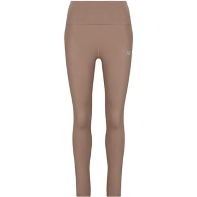 New Balance High Rise Legging Leggings Dames - Bruin - Maat M - Poly Jersey