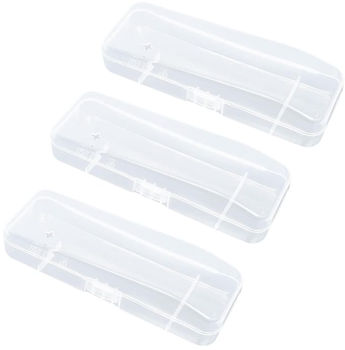 Dailygoods- Scheermes - 3 Stuks - Opbergdoos - Bescherming - Houder - Veiligheidswaarschuwing - Transparant - Scheermeshouder