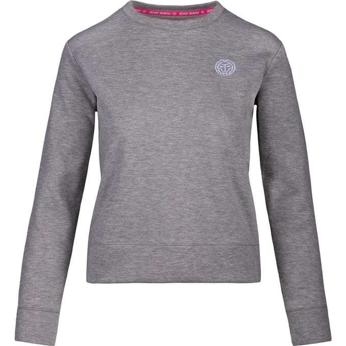 BIDI BADU Mirella Basic Crew Sweatshirt Dames-Lichtgrijs,Wit