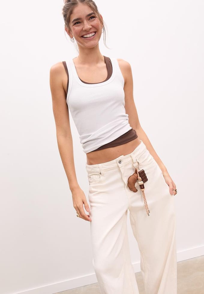 Stradivarius Sleutelhanger bedel coffee en croissant  Bruin OS