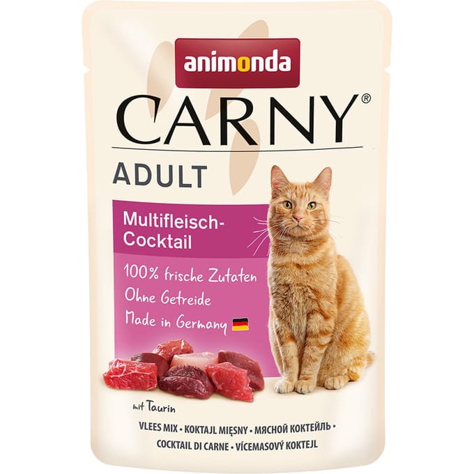 12x85g Maaltijdzakjes Multivlees-cocktail Animonda Carny Kattenvoer