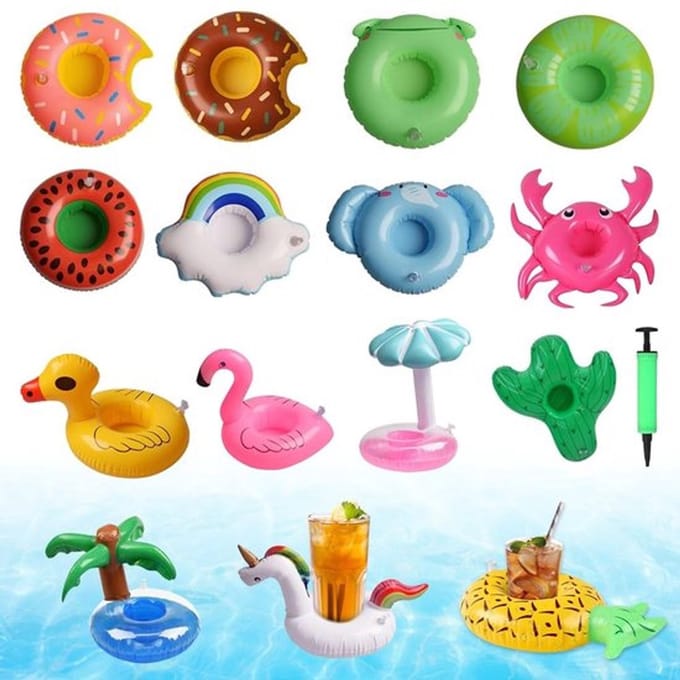 Dailygoods- Drankhouder Opblaasbaar - Bekerhouder Zwembad - Drijvende