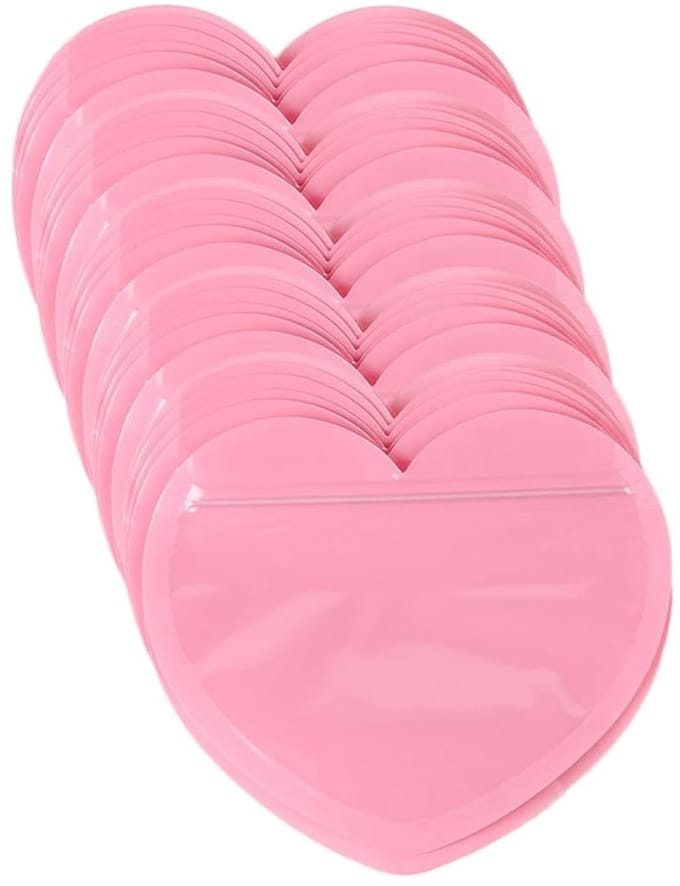 BRENZOOS- Sieradenzakjes 100 stuks - Transparant Plastic - Hartvormig Ontwerp - Waterdicht - Herbruikbaar - 10 x 8 cm - Sieradenzak
