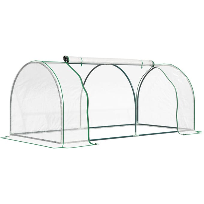 4goodz Foliekas staal PVC 200 x 100 x 80 cm - Transparant