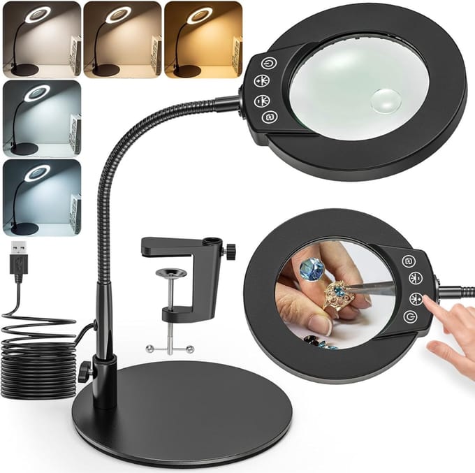 White-Label® Loeplamp Met Standaard - Lamp Met Led Verlichting