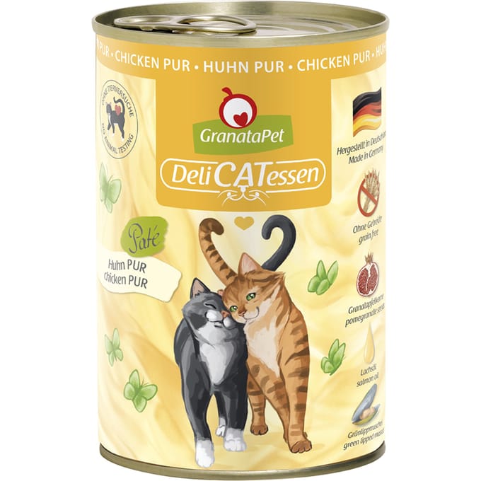 24x400g GranataPet DeliCatessen Kip PUUR Kattenvoer