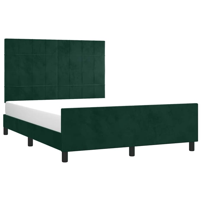 vidaXL - Bedframe - zonder - matras - 140x200 - cm - fluweel - donkergroen