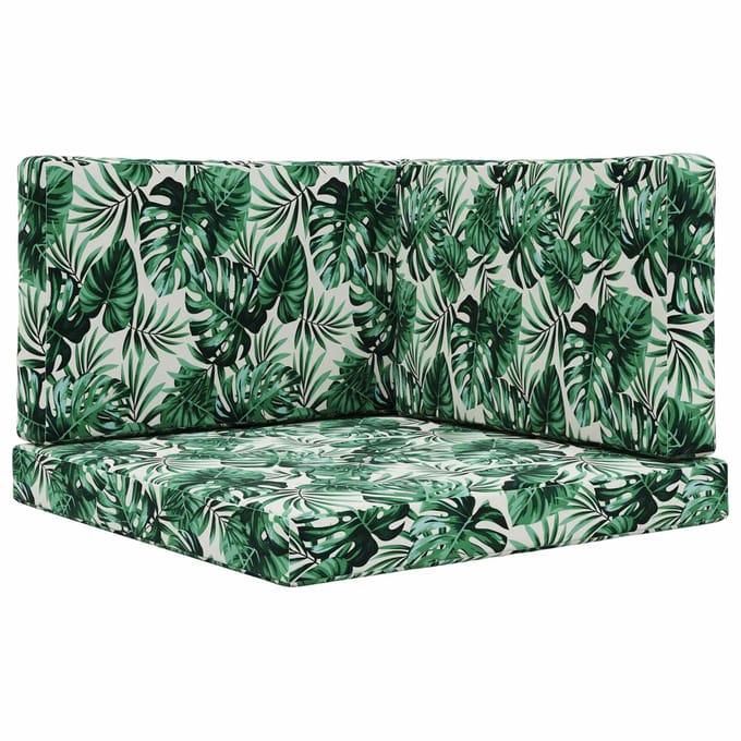 vidaXL - Buitenbankkussen - Polyester - Bladpatroon - 80 - x - 80 - cm - Bladpatroon