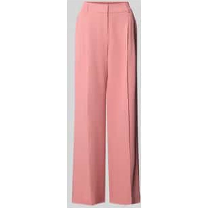 Straight Fit stoffen broek met vouwplooi