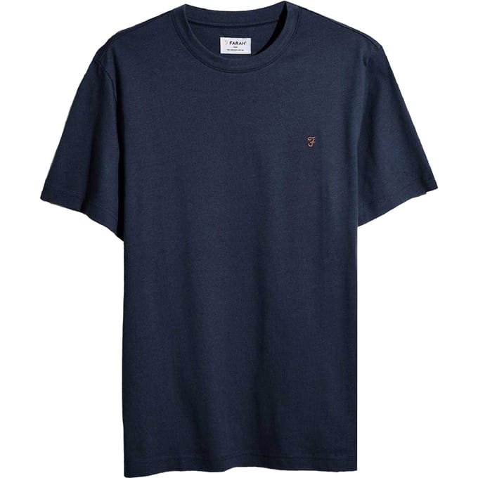 Farah Heren Logo Regular T-Shirt (Echte marine)