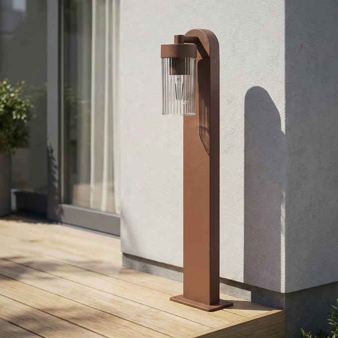 Lindby - Tuinpad verlichting - 1licht - Aluminium, polycarbonaat - H: 60 cm - E27 - roestkleurig