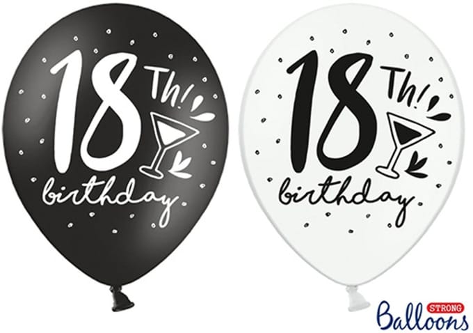 Partydeco - Ballonnen 18th! Birthday, mix (50 stuks)