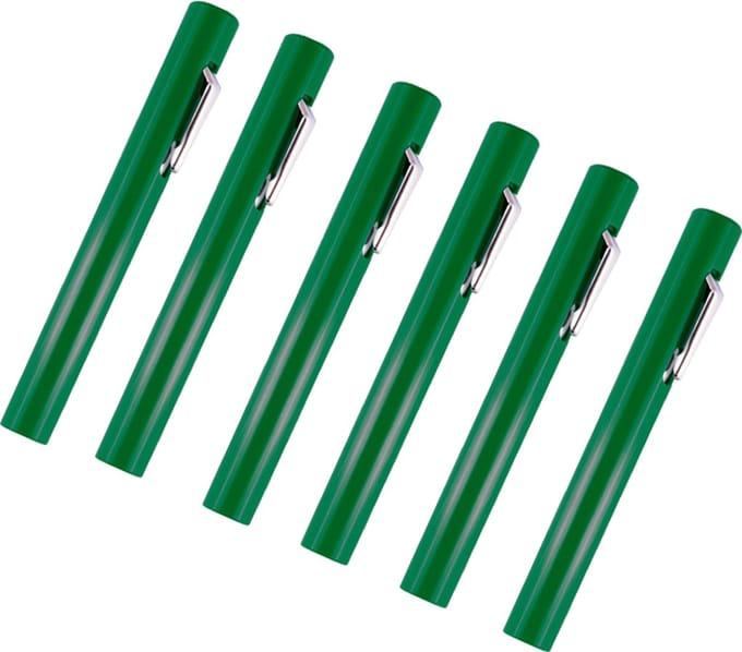 6x Pack Hospitrix Wegwerp Pupillampje / Penlight Green - Pupilreflex - Diagnostisch Lampje