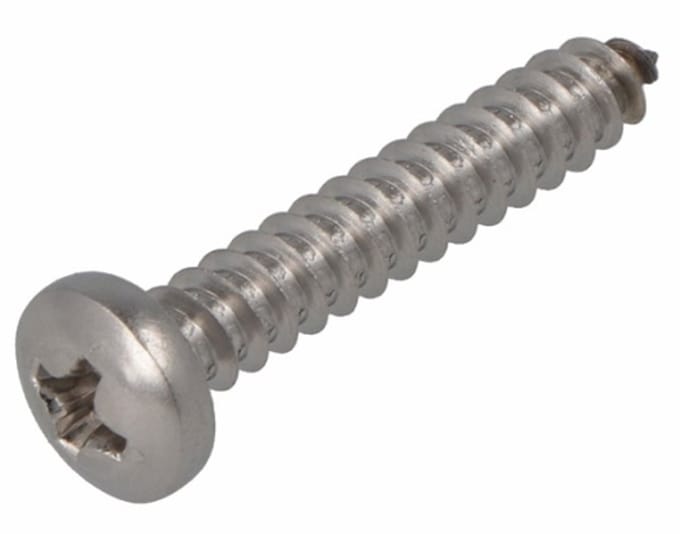 Plaatschroef RVS A2 3,5x19 – zak a 12 stuks – Cilinderkop – kruiskop PH-2 – zelftappend – DIN 7981C