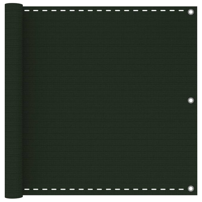 vidaXL - Balkonscherm - 90x400 - cm - HDPE - donkergroen