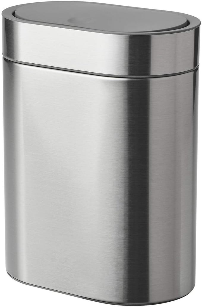 Slimme RVS Touch Top Prullenbak 21x14x27cm - Perfect voor Kleine Ruimtes