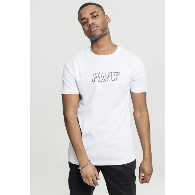 Mister Tee - Pray Hands Heren T-shirt - 3XL - Wit