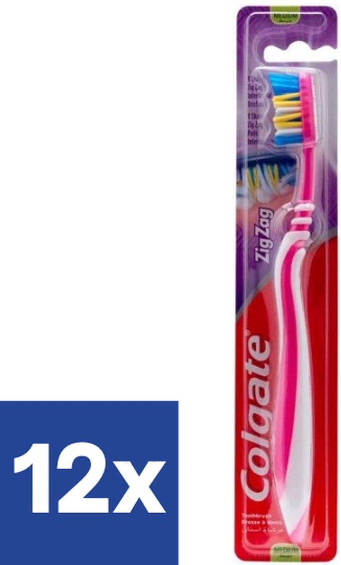 Colgate Tandenborstel ZigZag Medium - 12 Stuks