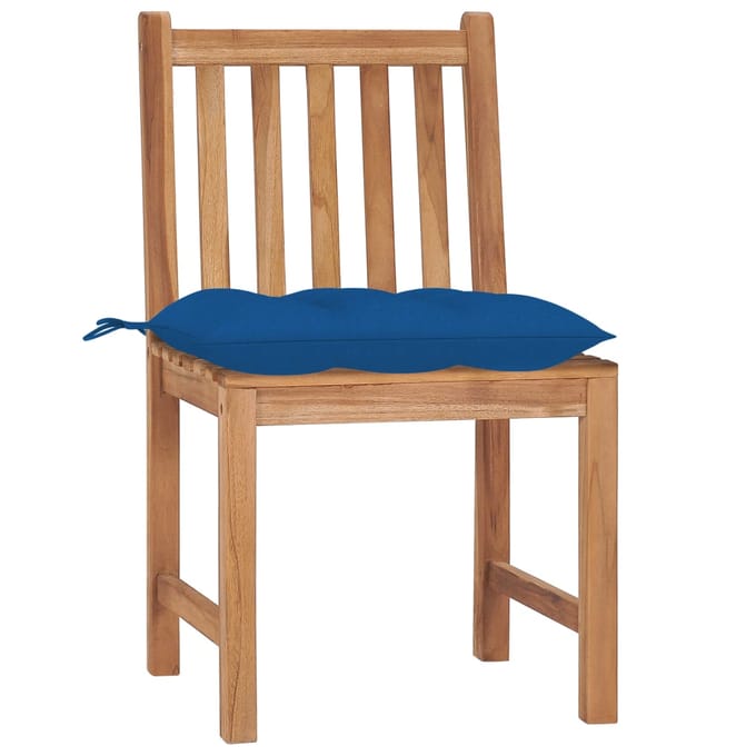 vidaXL - Tuinstoelen - 6 - st - met - kussens - massief - teakhout