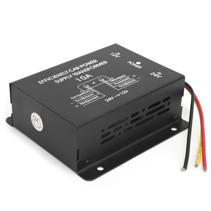 10A DC Stroomomvormer 24V naar 12V Spanningsafwaartregelaar Aluminiumlegering Behuizing voor Autoradio gray