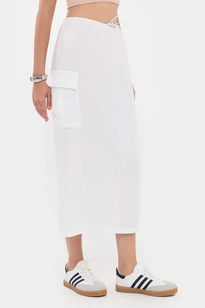 Koord Midi Rok met Zakdetails