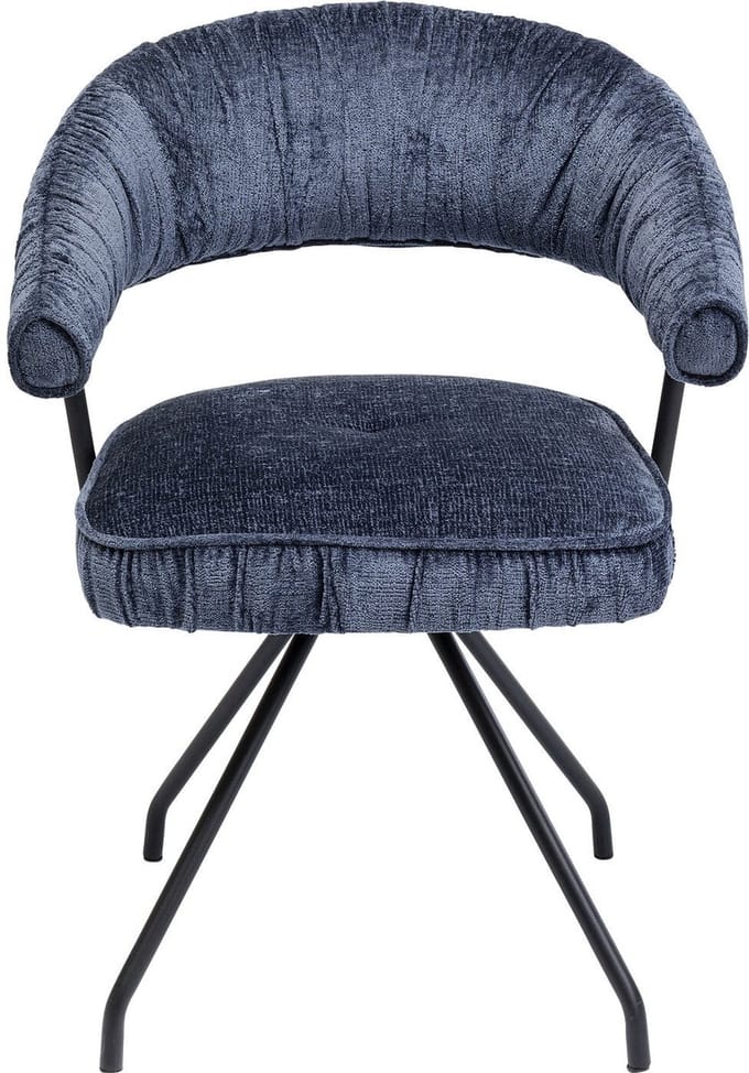 Draaistoel met armleuningen Arabella blauw Kare Design