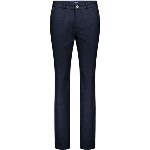 Gardeur Broek Tonic Check Pattern Jersey Flanel Touch Comfort Marine / male