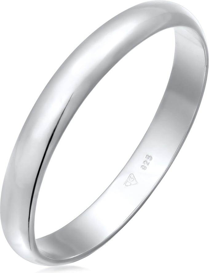 Elli - Ring - Dames Band Paar Eenvoudig Breed in 925 Sterling Zilver - Dames