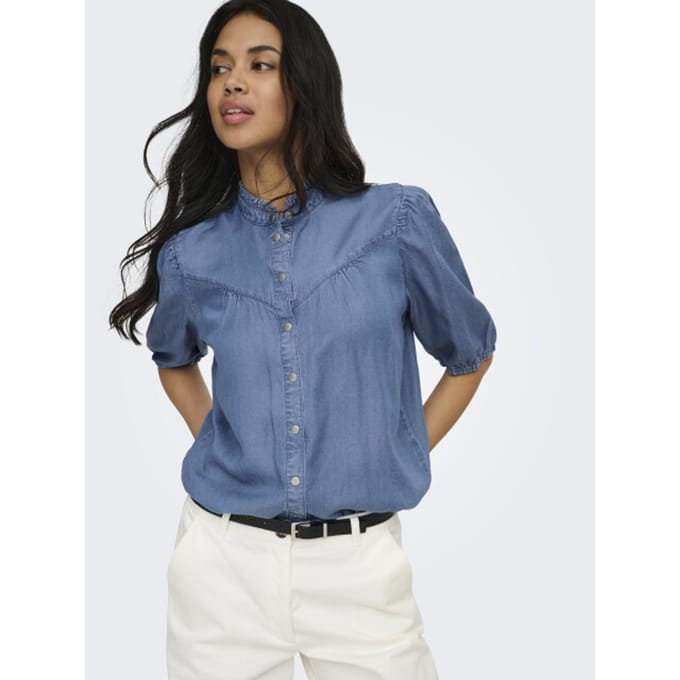 ONLY - ONLCHARIS LIFE 2/4 FRILL SHIRT WVN CC - Dames - Blouses