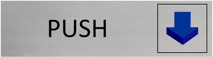 CombiCraft aluminium deurbordje push - Blauwe pijl