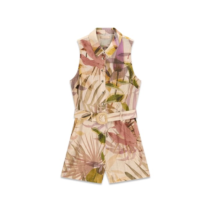 Korte linnen jumpsuit voor dames Guess Jamie