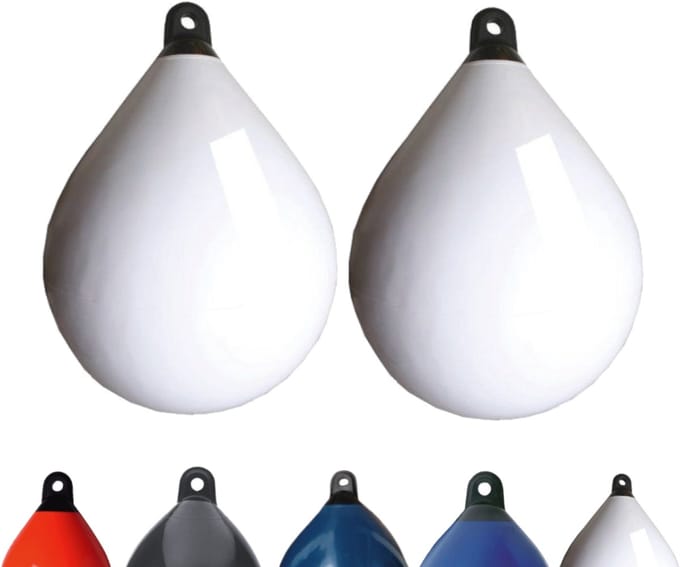 Set van 2 Majoni bolvormige stootkussens, diameter 65 cm, wit