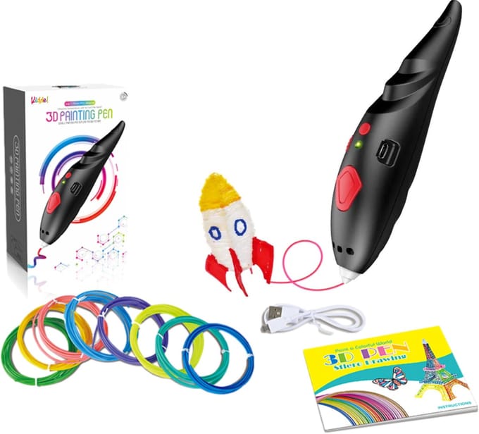Kiddel 3D Printing Pen | Complete Starterset met 8 x 2 Meter Vulmateriaal | Creatief Speelgoed voor Kinderen vanaf 6 Jaar