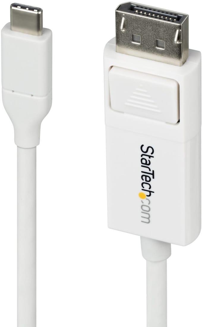 StarTech.com 2m USB-C naar DisplayPort 1.2-kabel, bidirectioneel, 4K 60Hz, witte video-adapterkabel voor Apple MacBook Pro / Air M1 / M2 / M3 / M4, Mac Mini / Studio, Thunderbolt-compatibel