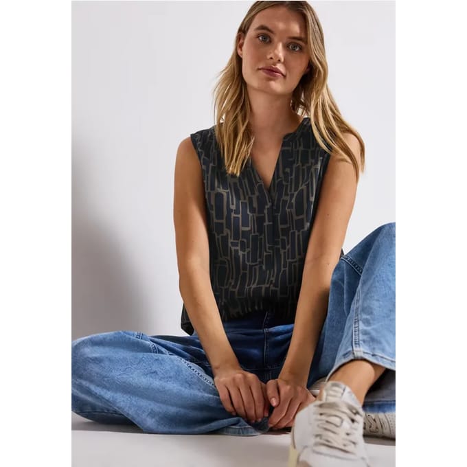 Gedessineerde blouse top