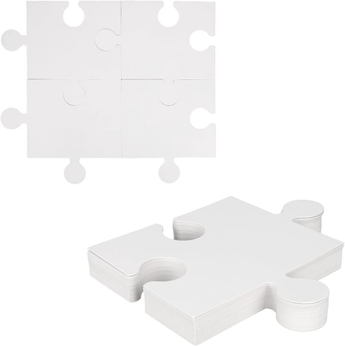Lege Puzzels - Tekenen Schilderen - DIY Knutselen - Grote Vellen - 23x20 cm - Wit