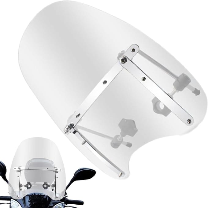 Motorfiets Windscherm - Scooter Front - Comfortabel Rijden - Universele Pasvorm - 46 x 41 cm - Helder