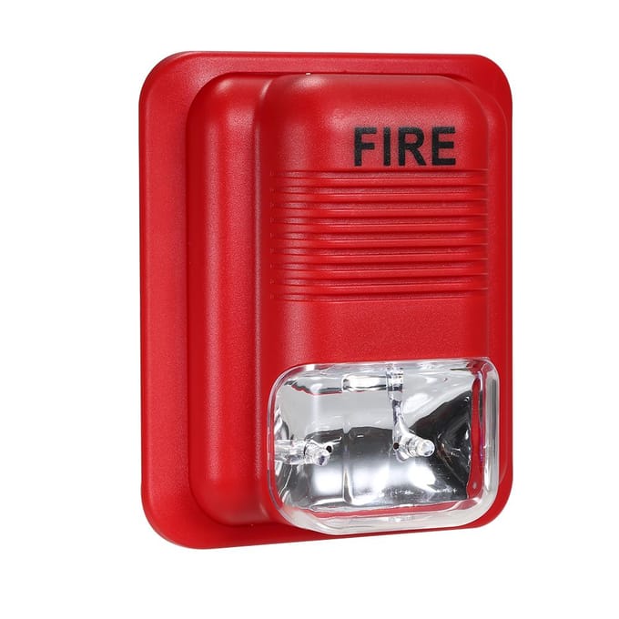 Brandalarmwaarschuwing Strobe Sirene Hoorngeluid & Strobe Alert Beveiligingssysteem voor thuiskantoor Hotel rood