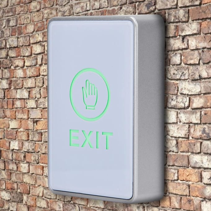 DK?920C Toegangscontrolesysteem Deur Uitgang Touchknop Deur Drukknop Releaseschakelaar white