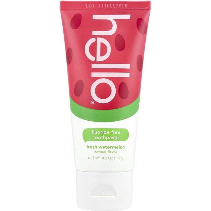 Bonjour, les enfants, dentifrice sans fluor, pastèque fraîche, 4,2 oz (119 g) red