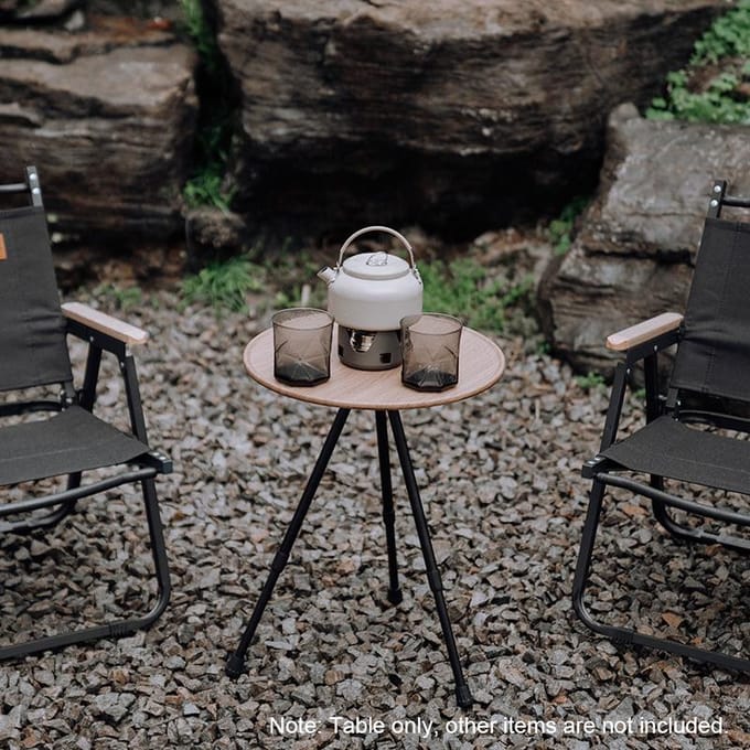 Mini Table Portable, Mini bureau à thé, café, trépied, pour Camping, randonnée, sac à dos, pêche noir