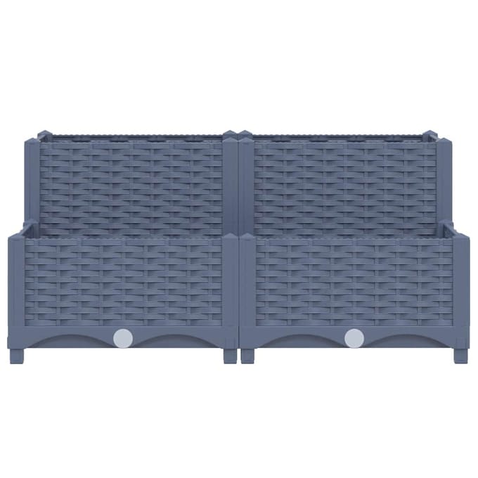 vidaXL - Plantenbak - verhoogd - 80x80x38 - cm - polypropyleen
