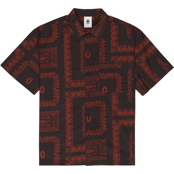 Element Elywt00204 Regular Fit Overhemd Met Korte Mouwen Bruin S Man