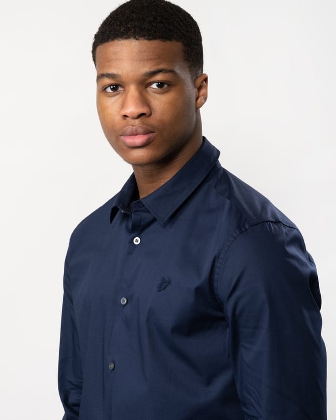 Lyle & Scott Heren Lange Mouwen Slim Poplin Overhemd