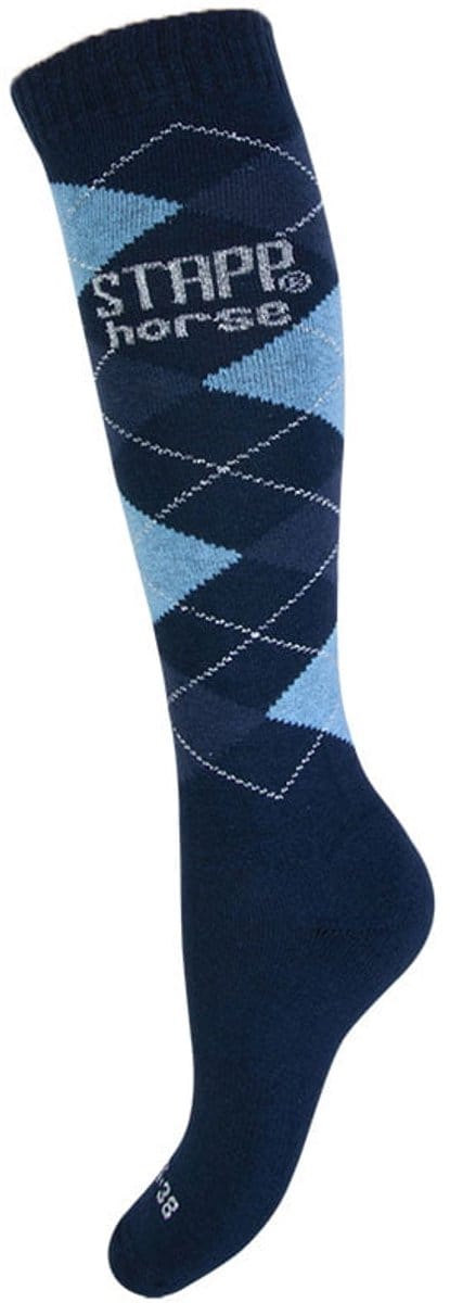 STAPP [horse] - Kniekous Ruit - 1-Pack - Maat 35/38 - Marine Lurex