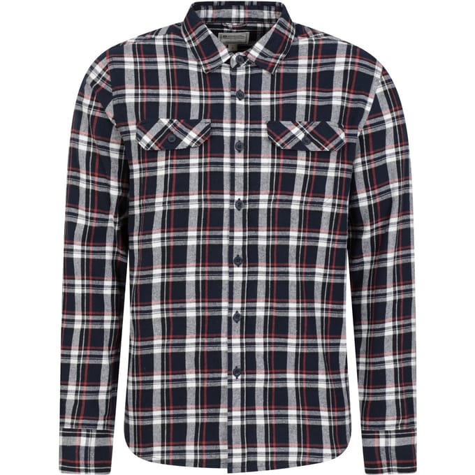Mountain Warehouse Heren Overhemd met lange mouwen in molton (Blauw)