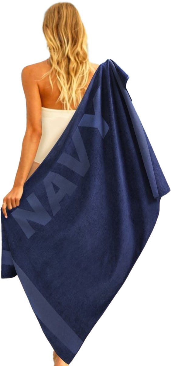Zavelo Navy Strandlaken Donkerblauw (100x200 cm)