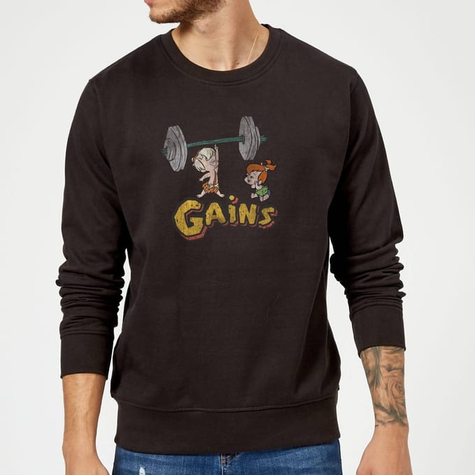 The Flintstones Bamm-Bamm Gains Distressed Trui - Zwart - M