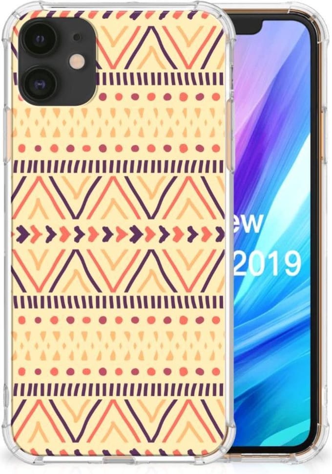Apple iPhone 11 Doorzichtige Silicone Hoesje Aztec Yellow